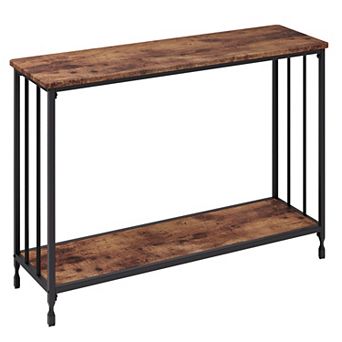 Narrow Metal Frame Console Table Tiered Storage Display Organizer for Entryway