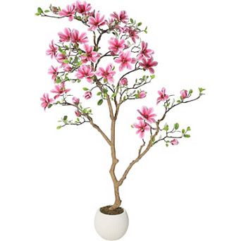 Realistic Artificial Magnolia Tree in Pot, For Home, Living Room, Bedroom, Office