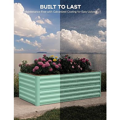 Galvanized Raised Garden Bed Outdoor,Rust-Resistant Raised Garden Beds for Gardening