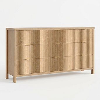 Farmhouse Wooden 9-Drawer Dresser Chest Storage Organizer Console