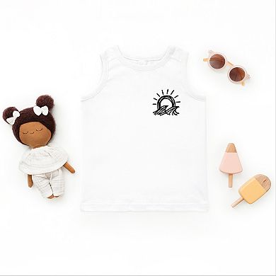 Sun and Waves Sketch - Toddler Graphic Tank