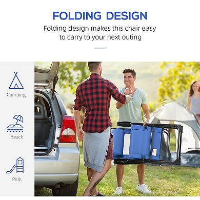 Set of 2 Adjustable Folding Deck Chairs with Sling Fabric for Garden and Lawn