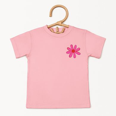 Happy Vibes Flower - Toddler Short Sleeve Graphic T-Shirt