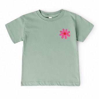 Happy Vibes Flower - Toddler Short Sleeve Graphic T-Shirt