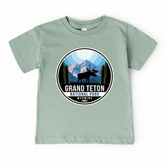 Grand Teton National Park Badge - Toddler Short Sleeve Graphic T-Shirt