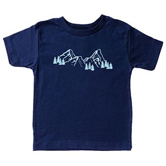Mountain Range and Trees - Toddler Short Sleeve Graphic T-Shirt
