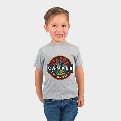 Happy Camper Badge - Toddler Short Sleeve Graphic T-Shirt