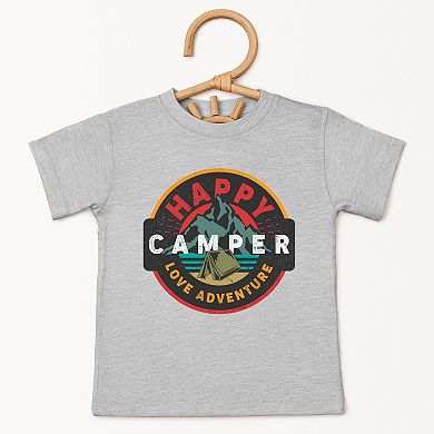 Happy Camper Badge - Toddler Short Sleeve Graphic T-Shirt