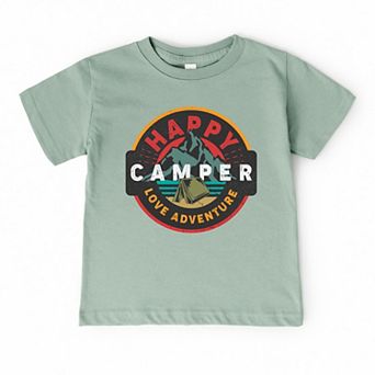 Happy Camper Badge - Toddler Short Sleeve Graphic T-Shirt