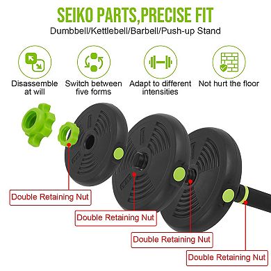 44 LB Adjustable Dumbbell Set, 4-in-1 Free Weight Set with Sand-Filled PE Plates