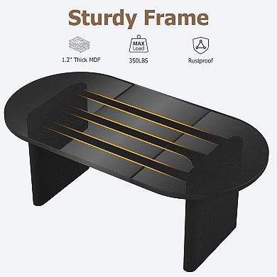 Oval Executive Desk, Large Wood Computer Desk with Double Pedestal for Home Office