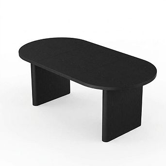 Oval Executive Desk, Large Wood Computer Desk with Double Pedestal for Home Office