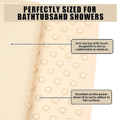 Non-Slip Upcycled Natural Rubber Bath Mat - Extra Large with 299 Suction Cups