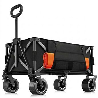 Wagon Carts Foldable, 460LBS Weight Capacity 280L Collapsible Wagon with All-Terrain Wheels
