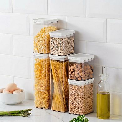 6 PCS Airtight Food Storage Containers Set, Double Lid Seal Pantry Organization Canisters
