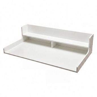 Heavy Duty MDF Laundry Room Organization Wood Shelf Topper with 12" Edge Rails & Non-Slip Pads, 54"W
