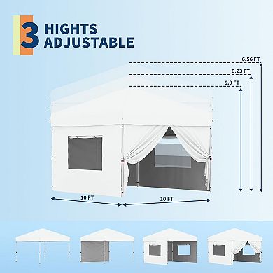 Pop Up Canopy Tent with Sidewalls Instant Outdoor Gazebo Waterproof Event Shelter