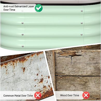 Raised Garden Bed, 2x2x1 ft Galvanized Steel Planter Box with Anti-Rust Coating, Rounded Edges