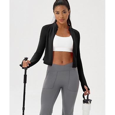 Women's Full-Zip Training Top Slim-Fit Outdoor Long Sleeve Workout Jacket
