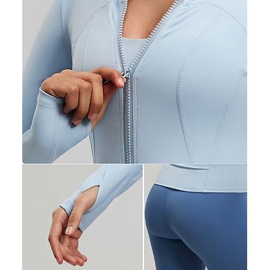 Women's Full-Zip Athletic Jacket Stand Collar Performance Workout Top