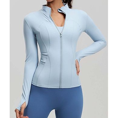 Women's Full-Zip Athletic Jacket Stand Collar Performance Workout Top