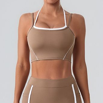 Women's 2-in-1 Yoga Cami Halter Neck Adjustable Strap Fitness Tank Top