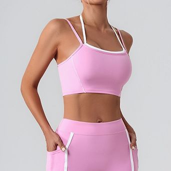 Women's 2-in-1 Yoga Cami Halter Neck Adjustable Strap Fitness Tank Top