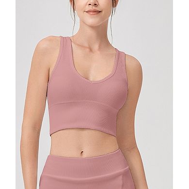 Women's Reversible Yoga Tank Top Ribbed Performance Training Vest
