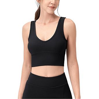 Women's Reversible Yoga Tank Top Ribbed Performance Training Vest