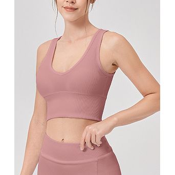 Women's Reversible Yoga Tank Top Ribbed Performance Training Vest