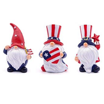 3 pc Synthetic Resin Dwarf Statue Decor,Rustic Handcrafted Artware for Garden,Yard,Home Shelf Decor