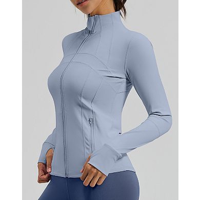 Women's Full-Zip Performance Athletic Jacket Breathable Running Workout Top