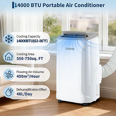 14000 BTU Portable Air Conditioner Mobile AC Unit for Home and Office Room Cooling