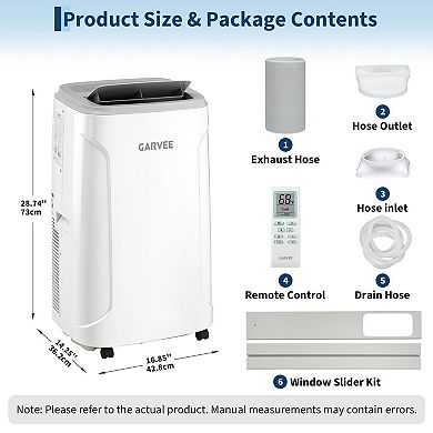 14000 BTU Portable Air Conditioner Mobile AC Unit for Home and Office Room Cooling