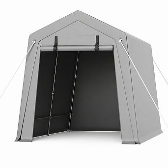 Portable Carport Storage Shed Tent,Waterproof & UV-Resistant Motorcycle Tent w/Roll-Up Zipper Doors