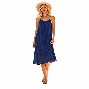 Women Backless Cami Dress Summer Casual Sleeveless Midi Lounge Dress