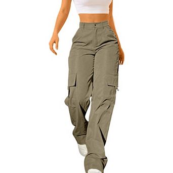 Women's High-Waisted Cargo Pants with Utility Pockets