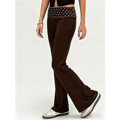 Women's Slim Fit Flare Leg Pants Casual Bell-Bottom Trousers