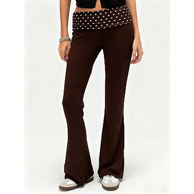Women's Slim Fit Flare Leg Pants Casual Bell-Bottom Trousers