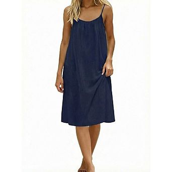 Backless Cami Dress for Women Sleeveless Long Cami Lounge Dress Backless for Indoor Summer Wear