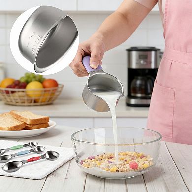 16pcs 304 Stainless Steel Magnetic Measuring Cups, Black Handle Kitchen Measuring Set for Cooking