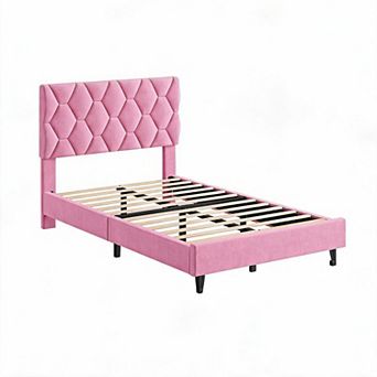 Heavy-Duty Platform Bed Frame with Strong Wood Slats, No Box Spring Needed
