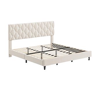 Heavy-Duty Platform Bed Frame with Strong Wood Slats, No Box Spring Needed
