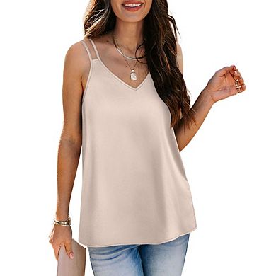 Women's V-Neck Spaghetti Strap Top Flowy Casual Office Vacation Daily Wear