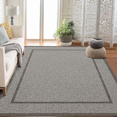 Ultra Thin Non Slip Rubber Backed Indoor Low Pile Checkered Floor Durable Area Rug for Living Room