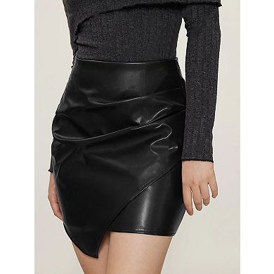 Women's Faux Leather A-Line Mini Skirt Sleek Bodycon Styling