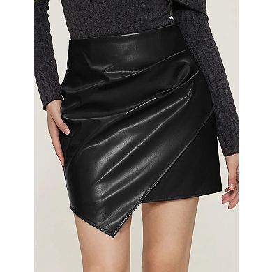 Women's Faux Leather A-Line Mini Skirt Sleek Bodycon Styling