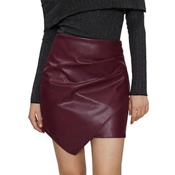 Women's Faux Leather A-Line Mini Skirt Sleek Bodycon Styling