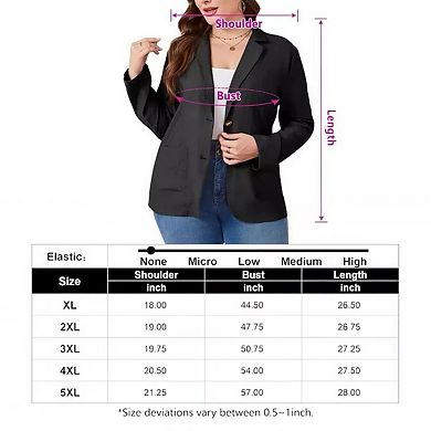 Linen Plus Size Blazer Women 3/4 Sleeve Lightweight Spring Summer Blazer Jackets