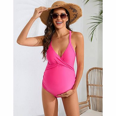Maternity Cross-Front One-Piece Swimsuit